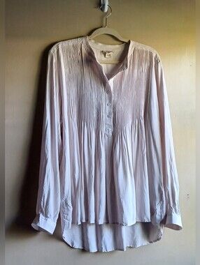 SUNDANCE Pleated Popover Long Sleeves Blouse XL